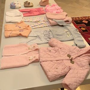 Baby girl infant clothing and shoe bundle